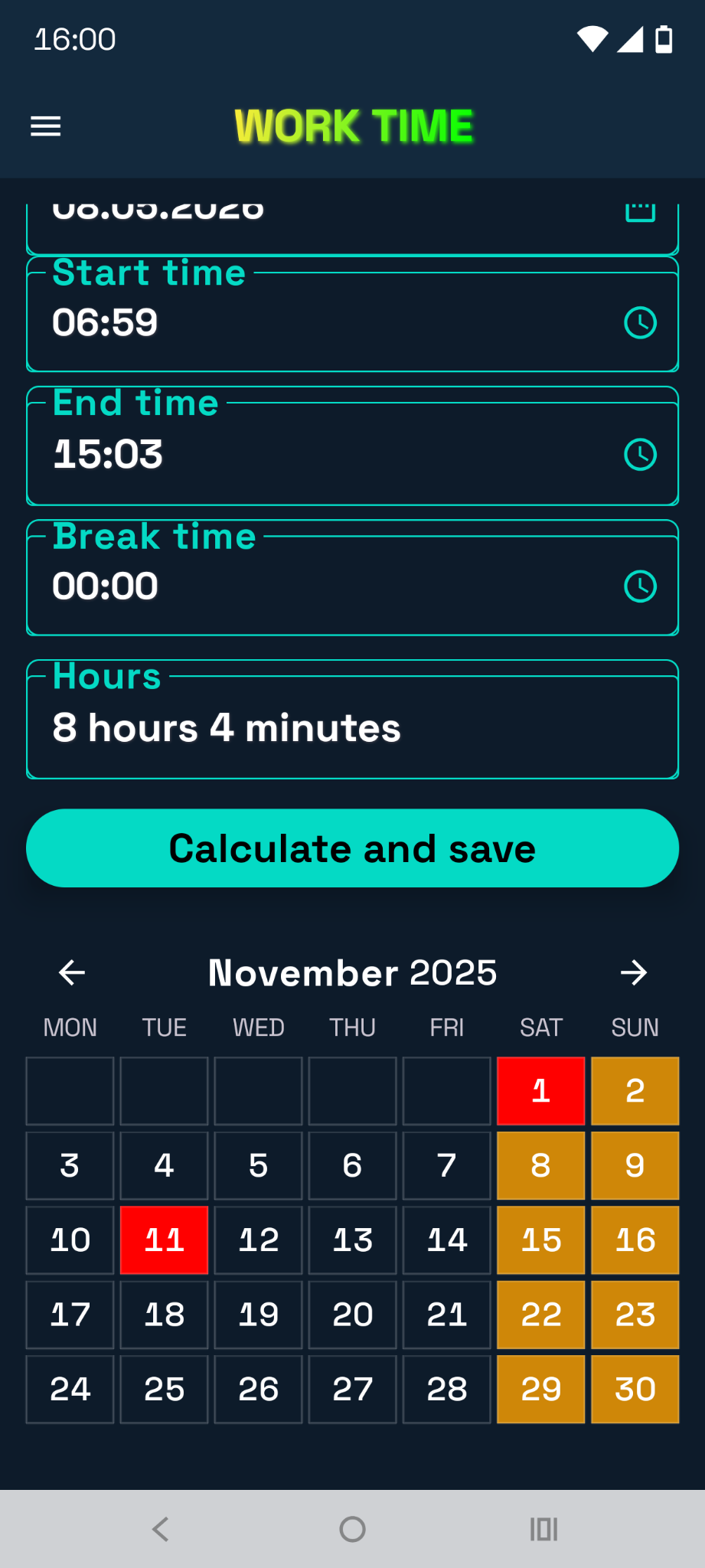 WorkTime screenshot 02